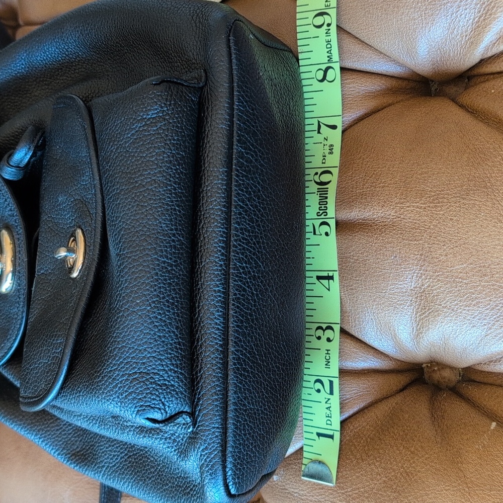 Coach Black Pebbled Leather Mini Turnlock Backpack with Gold Accents - Picture 16 of 16